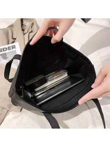 Pochette en PU grande capacité pour femme, style western de luxe, à bandoulière unique, pour articles de toilette, facile à assortir, ouverte - Product Image 4