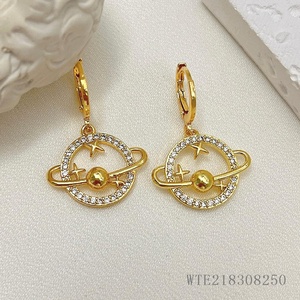 Boucles d'oreilles goutte zircon plaqué or 18 carats à la mode pour femmes cadeau univers mansing star - Product Image 3
