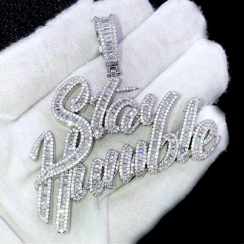 New Arrived Bling Iced Out Stay Humble Letters Pendants Paved 5A Cubic Zirconia Necklaces For Men Hip Hop Rapper CZ Jewelry