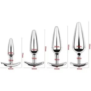Set de Tapones Anales Metálicos Alargados y Puntiagudos, 4 Tamaños, Tapón Usable con Joyería, Tapón Anal para Adultos - Product Image 5