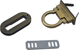 Fermoirs ovales à verrouillage rotatif en alliage de zinc, style anneau, pour sacs à main, fermoirs à bascule, boucles torsadées, attaches pour sacs à main et sacs à bandoulière DIY - Product Image 3