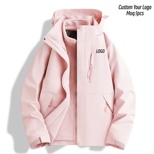 Chaqueta Cortavientos de Forro <span class=keywords><strong>Polar</strong></span> Tres en Uno Unisex Aoyema, Estilo con <span class=keywords><strong>Capucha</strong></span>, MOQ 1 Pieza, Logotipo Personalizado, Chaqueta Cálida y Resistente al Viento - Product Image 1