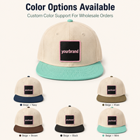 Topi Snapback Linen Dua Warna Custom, Dapat Disesuaikan, 6 Panel, Pinggiran Datar, Topi Baseball, Logo Patch Tenun, Streetwear, Grosir