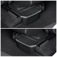 Boîte de rangement arrière en L pour accoudoir compatible Tesla Model YL 2025, poubelle de voiture intérieure à couvercle rabattable, organisateur en thermoplastique