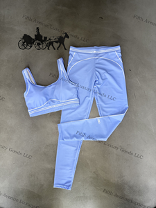 Conjunto Deportivo de Yoga para Mujer aiio, Color Block, Cómodo, para Gimnasio, Correr, Ropa Deportiva, Top Deportivo con Sujetador Deportivo y Pantalones de Cintura Alta - Product Image 5