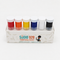 Ensemble de peinture à la tempera personnalisé avec logo, 20 ml, 6 couleurs, peinture pour affiches pour enfants, vibrante et lavable, pour la salle de classe