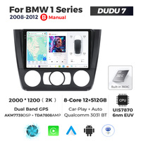 DUDU Systèmes multimédia Android pour BMW Série 1 2008-2012 avec double affichage Navigation Musique CarPlay Android Auto
