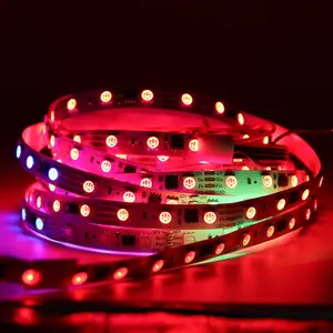 RGB Led Running Strip LB1934A 2818 Break-Point Transmisi 5M/Reel 12/24V Dc 3Led 1 Pixel Strip