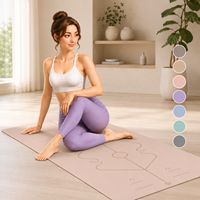Haute précision impression sur mesure activé anti- Studio pratique personnalisé polyuréthane caoutchouc naturel tapis de Yoga