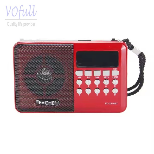 Vofull Pocket Retro Fm Radio Rechargeable Battery Radio Led Digital Display Radio