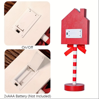 Panneau lumineux en bois « Santa Stop Here » pour Noël, fonctionnant à piles, lampe de table LED Pôle Nord, décoration de Noël pour la maison et le bureau