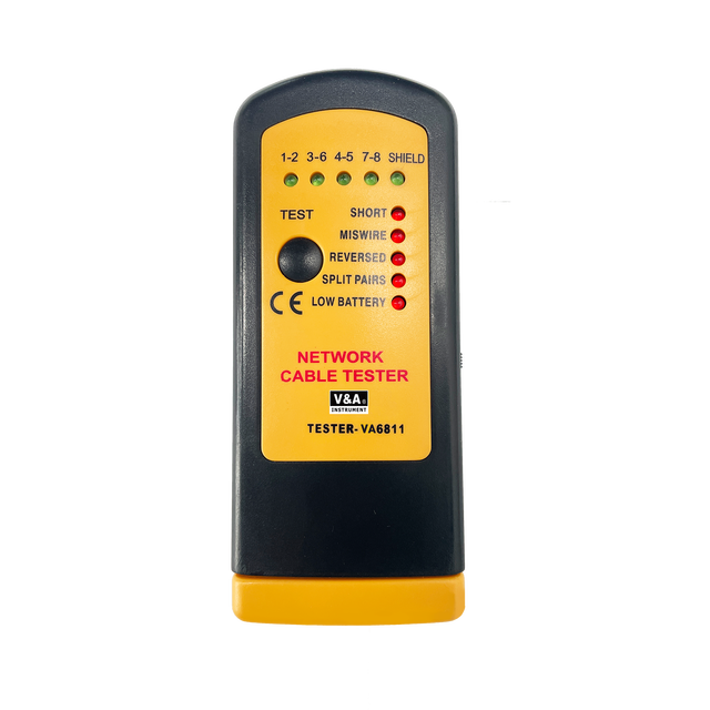 VA6811 Network LAN Cable Tester UTP STP BNC Coaxial for Open Short Miswire Split Pairs Shield Detection 200m Range IP65
