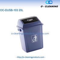 Poubelle commerciale d'intérieur O-Cleaning de 8 L en plastique avec couvercle à poussoir, bac à ordures pour bureau/cuisine/salle de bain/magasin/maison