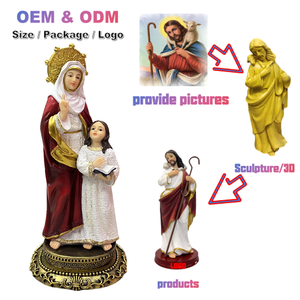 بيع بالجملة نحت ديني مخصص أسلوب النهضة سانت آن مع تمثال ماري مصنوع من الراتنج - Product Image 3
