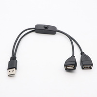 Câble d'extension USB mâle vers double femelle en Y avec interrupteur, répartiteur USB-A mâle vers double USB-A femelle, adapté aux usines OEM/ODM