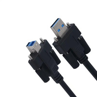 Cable de montaje en panel USB 3,0 con tornillos de bloqueo Cámara industrial Cable USB 3.0B para computadoras Impresoras Escáneres Blindaje trenzado