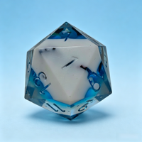 Dés à six faces géants en résine faits à la main, personnalisés, à bords tranchants, dés polyédriques pour D&D, avec logo et figurine intérieure personnalisés, dés décoratifs de collection