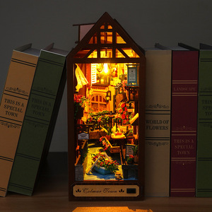 Puzzle <span class=keywords><strong>3D</strong></span> Maison Miniature DIY Transfrontalier, Serre-livres Modèle de Maison à Assembler Soi-même, Jouet Créatif, Cadeau d'Anniversaire, Boîte de Rangement pour Meubles - Product Image 4