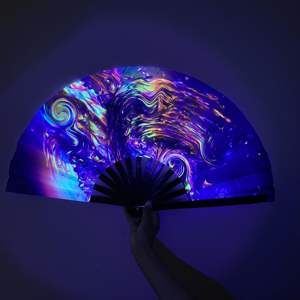 Wholesale Best-Selling <b>Large</b> 33cm Satin Fabric Folding Bamboo Hand <b>Fan</b> Decorative Pattern Sports Souvenir Use Bamboo Crafts - Product Image 6
