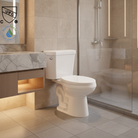 Inodoro sanitaire cupc céramique siphonique à bas prix salle de bain céramique montée au sol ronde avant deux pièces cuvette de toilette