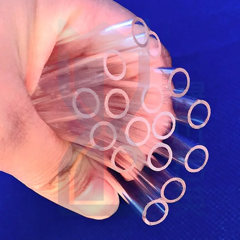 Cilindro de vidro de quartzo resistente ao calor, tubo transparente de vidro de sílica