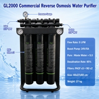Purificateur d'eau commercial à osmose inverse haute performance 2000 GPD 5 L/min pour magasins de bubble tea, cuisines centralisées et bureaux