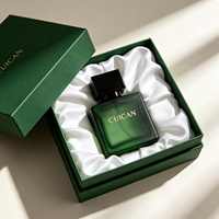 Flacon de parfum de luxe 30ml 50ml 100ml, flacon de parfum carré en verre, flacon vide avec couvercle noir et boîte cadeau