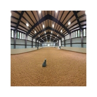 Manège intérieur en acier de style grange traditionnelle, structure équestre classique en métal