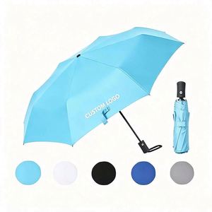 Parapluie pliant robuste et polyvalent, design compact à 3 volets, ouverture manuelle, logo personnalisé sérigraphié, haute densité, moderne et résistant - Product Image 1
