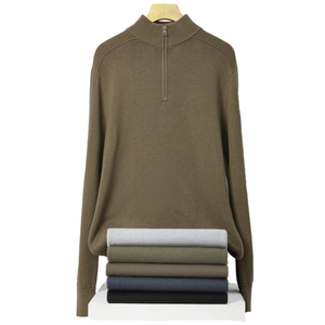 Mùa Thu Mùa Đông Người Đàn Ông Của Len Áo Len Phong Cách Mới Dài Tay Áo Cho Polo Áo Sơ Mi Dọc Cổ Áo Lỏng Màu Rắn Kinh Doanh Giản Dị Phía Trước - Product Image 5