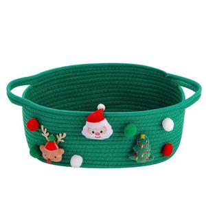 Christmas <b>Storage</b> <b>Basket</b> Round 10-20L Handmade Toy Organizer Woven <b>Basket</b> For Gift Candy Wine <b>Storage</b> - Product Image 1