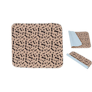 再利用可能なペット尿パッド洗える簡単に乾く犬猫おむつマット吸収性おむつパッド骨足プリントソファベッド犬フロアマット - Product Image 1