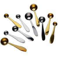 Vente en gros cuillère à lait en poudre en acier inoxydable multi-capacité 2.5ml 5ml 10ml 15ml 30ml cuillère à mesurer en métal