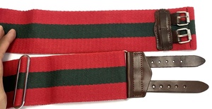 Cinturón estable <span class=keywords><strong>de</strong></span> cuero <span class=keywords><strong>de</strong></span> búhos y hebilla <span class=keywords><strong>de</strong></span> hierro, Color rojo, verde y rojo, <span class=keywords><strong>de</strong></span> buena calidad, para el mercado <span class=keywords><strong>de</strong></span> Fiyi, 8cm - Product Image 4