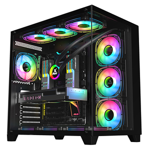 Vỏ máy tính <span class=keywords><strong>PC</strong></span> Mid Tower ATX USB3.0, thiết kế OEM hiện đại, kính cường lực trong suốt hai tấm Ruix 0.7mm SPCC - Product Image 1