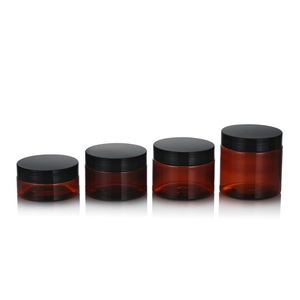 100ml 120ml 150ml 200ml 250g 80ml body butter scrub hair amber 8oz 8 oz cosmetic jar PET plastic jars food grade with black lid