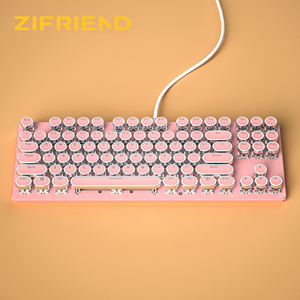 Punk Style 87-Keys Game Mechanical Keyboard USB Computer Laptop <b>Tablet</b> Supports Russian English Hebrew Spanish Arabic Game Mecha - Product Image 2