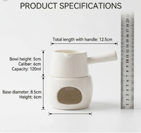 Diffuseur de cire fondue en céramique en forme de théière, ensemble cadeau blanc mat, brûleur d'huiles essentielles à bougie chauffe-plat, élégant, pour une ambiance douillette et relaxante