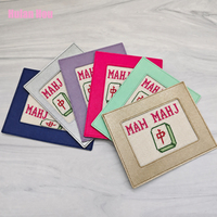 Pochette pour cartes de Mahjong YY avec intercouche en PVC, sac pour cartes de Mahjong avec fenêtre à broderie auto-finissante, couverture de cartes de Mahjong DIY pour travaux d'aiguille
