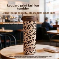 Termo de Lujo con Estampado de Leopardo, de Acero Inoxidable 316, de Doble Pared, para Café, para Mujer