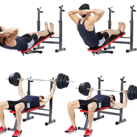Banc de musculation pliable à vente directe d'usine, banc de musculation réglable pour haltères et barres