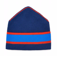 Vente en gros acrylique Bonnet 3D brodé à rayures Chapeau d'hiver Design à la mode chaud automne hiver Casquette avec manchette