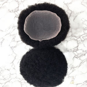 Pleine soie base hommes toupet 130% densité 1b 10% cheveux gris vrais cheveux humains hommes toupet perruque - Product Image 5