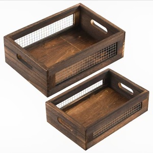 Cesta de almacenamiento de madera rectangular de madera maciza con asa, gran capacidad para cocina, baño, organización de alimentos, organizador de escritorio - Product Image 5