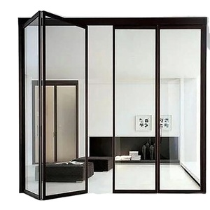 Véranda extérieure en aluminium double vitrage portes pliantes en accordéon nouveau style chinois produit surface finie pour l'extérieur - Product Image 6