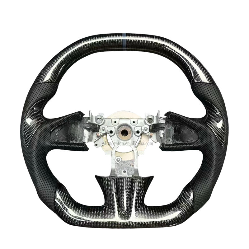 black stitching+carbon fiber+perforated leather