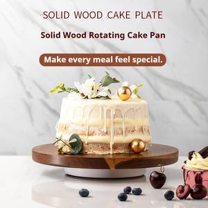 Platos Giratorios de Madera Silenciosos para Pasteles, para Reposterí<span class=keywords><strong>a</strong></span> Casera, de Grado Profesional, Resistentes al Calor, Antiadherentes, de Acero Inoxidable - Product Image 2