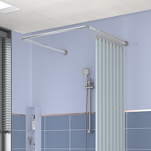 80-90Cm Góc <span class=keywords><strong>U</strong></span> Hình Dạng Hợp Kim Nhôm Thiết Kế Hiện Đại Tắm Rèm Thanh Phụ Kiện Thiết Lập Mà<span class=keywords><strong>u</strong></span> Trắng Căng Thẳng Đường Sắt - Product Image 2