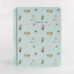 Carnet de notes élégant « Coffee and Cat » pour l'heure du thé, avec pages intérieures colorées, design exquis, format A4, reliure spirale, 100 feuilles - Product Image 3