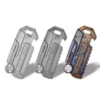 Porte-clés en métal EDC en alliage de titane de luxe Offre Spéciale règle multifonctionnelle portable personnalisée ouvre-bouteille Mini couteau